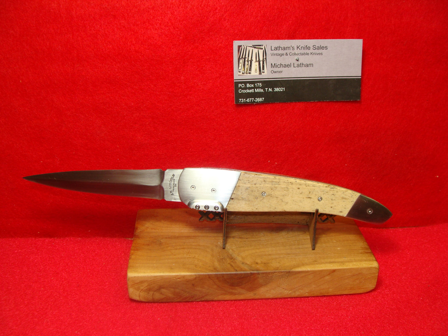 J.B. "JIM" LINCOLN BOLSTER RELEASE CUSTOM AUTOMATIC KNIFE EXOTIC OOSIK FOSSIL HANDLES