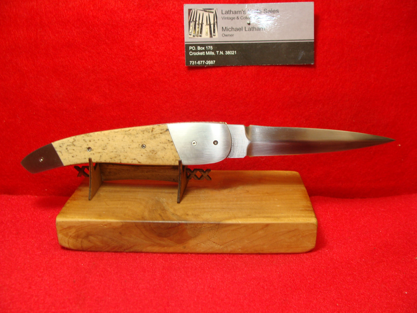 J.B. "JIM" LINCOLN BOLSTER RELEASE CUSTOM AUTOMATIC KNIFE EXOTIC OOSIK FOSSIL HANDLES