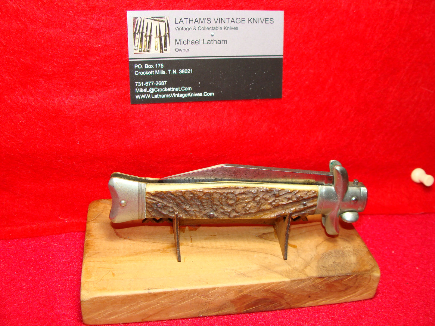 KRUSCHKE PATENT FISHTAIL TAB RELEASE GERMANY 1895-1905 THE NORTH WESTERN GERMAN AUTOMATIC KNIFE STAG HANDLES