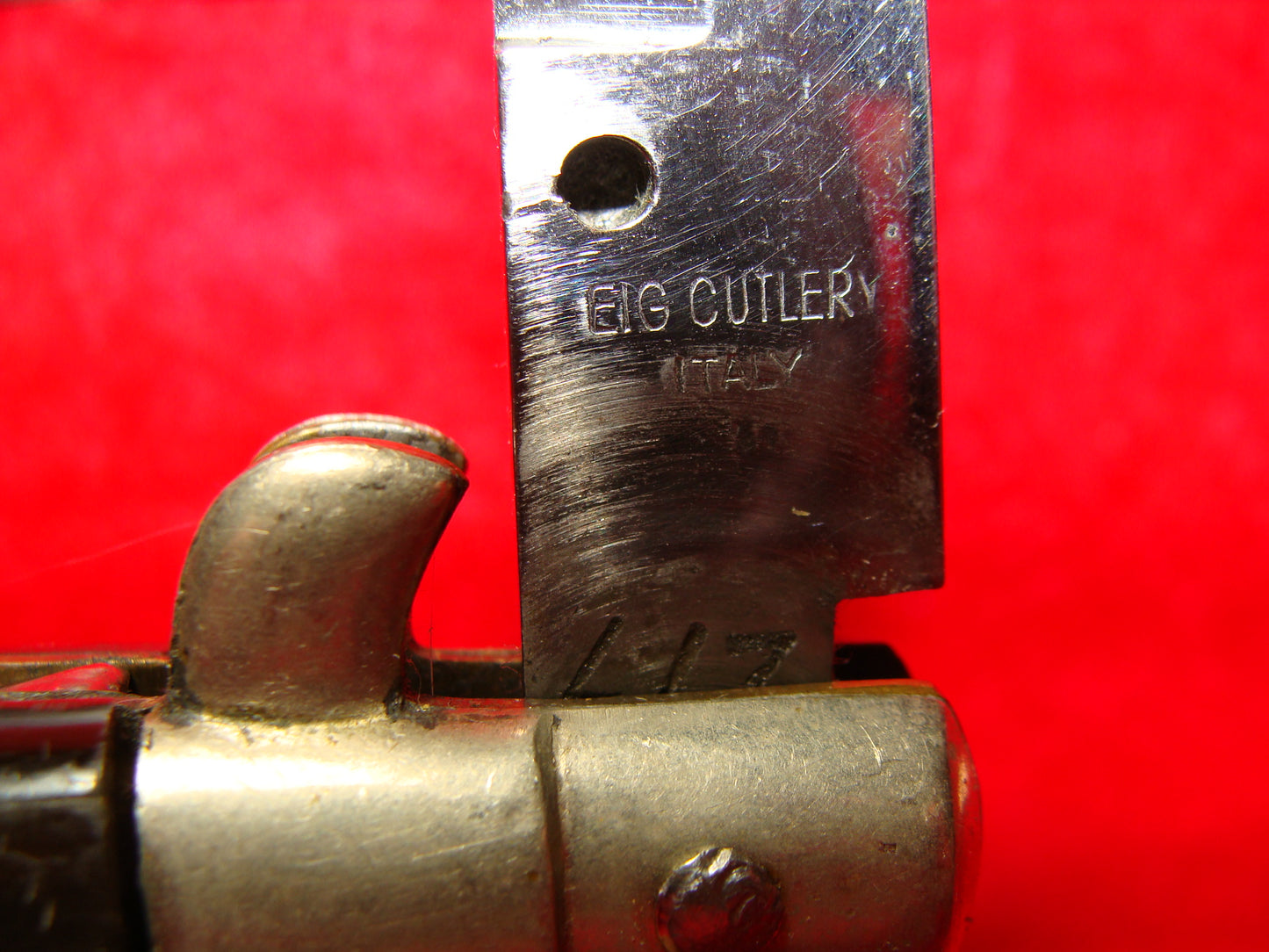 EIG CUTLERY ITALY 1950-56 PICK LOCK STILETTO 28 CM ITALIAN AUTOMATIC KNIFE BRAZILIAN HORN HANDLES