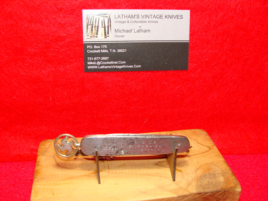 D. HERDER OHLICS 1930-39 GERMAN BODY RELEASE RING TWIST "SWASTIKA" GERMAN AUTOMATIC KNIFE ALL METAL