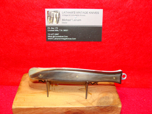 G C CO ITALY 1950-58 MANUAL OPEN TRI-FOLDING FISH TAIL ITALIAN BUFFALO HORN HANDLES