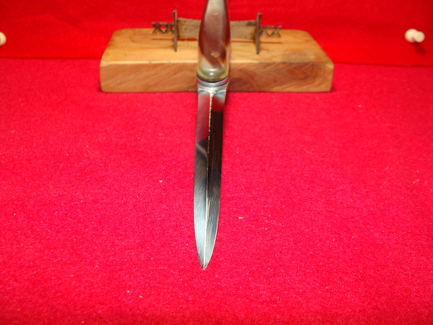 G C CO ITALY 1950-58 MANUAL OPEN TRI-FOLDING FISH TAIL ITALIAN BUFFALO HORN HANDLES