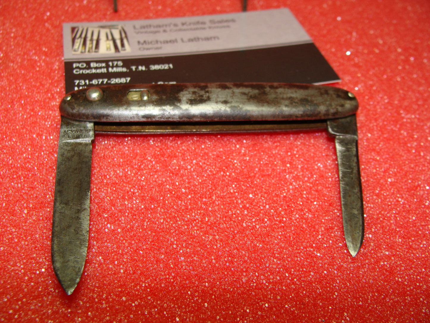 CUTIND CO. GERMANY 1920-30 DOUBLE BUTTON GERMAN AUTOMATIC KNIFE 3 3/8 –  Latham's Vintage Sales