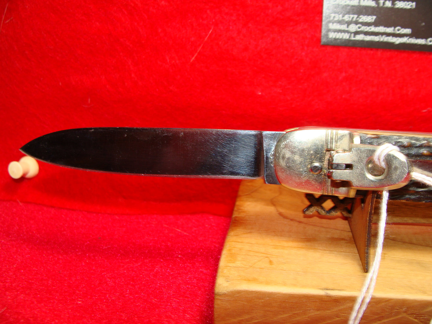 KISSING CRANE ROBI KLAAS SOLINGEN GERMANY 1960-70 LEVER AUTOMATIC 11 CM GERMAN AUTOMATIC KNIFE STAG HANDLES