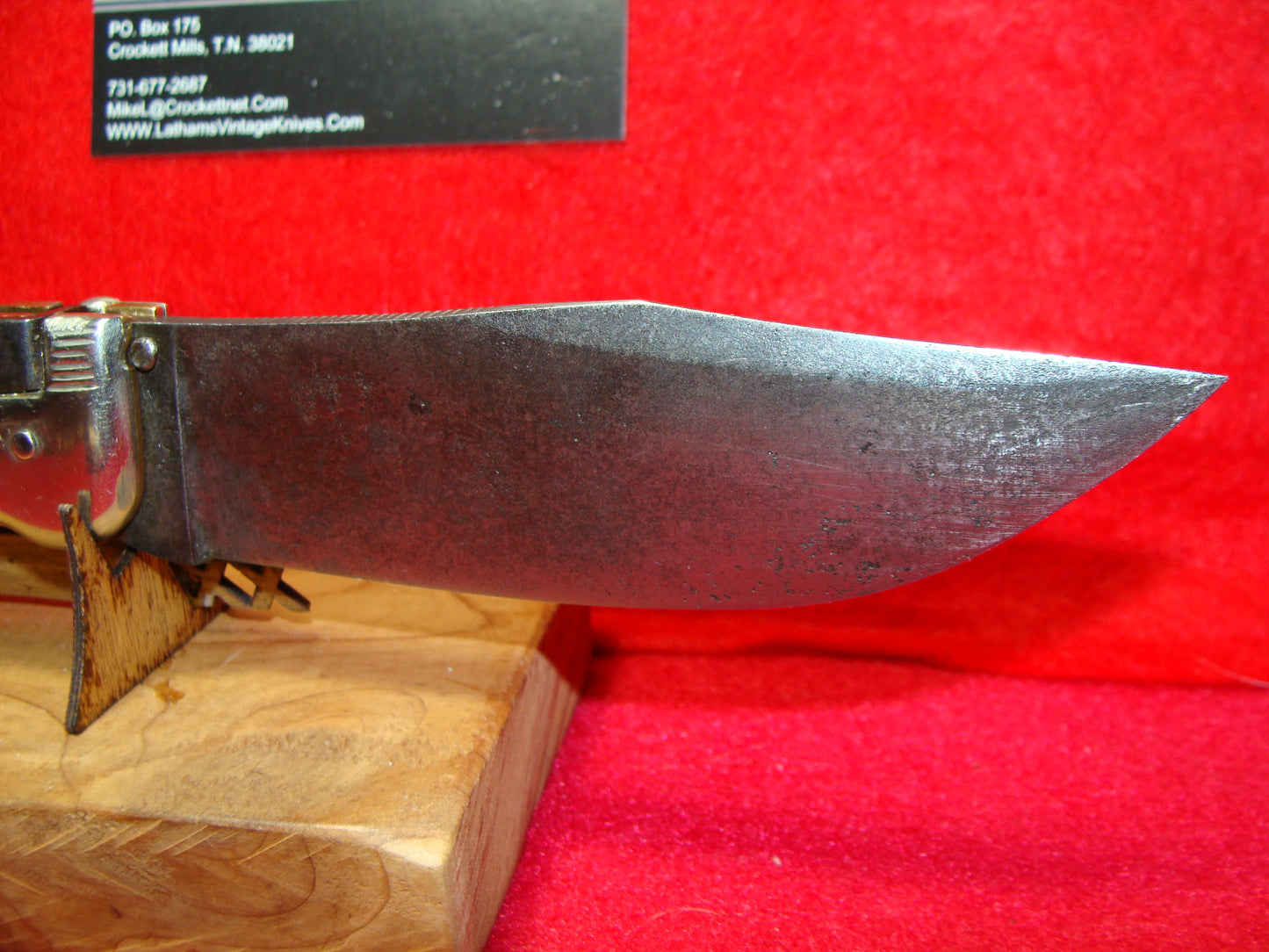 KA-BAR UNION CUTLERY CO. 1923-30 LARGE GRIZZLY VINTAGE AMERICAN AUTOMATIC KNIFE STAG HANDLES