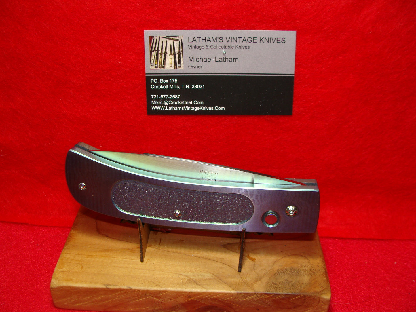 MR "E" ATS 34 CUSTOM LARGE CUSTOM AUTOMATIC KNIFE ALL METAL HANDLES