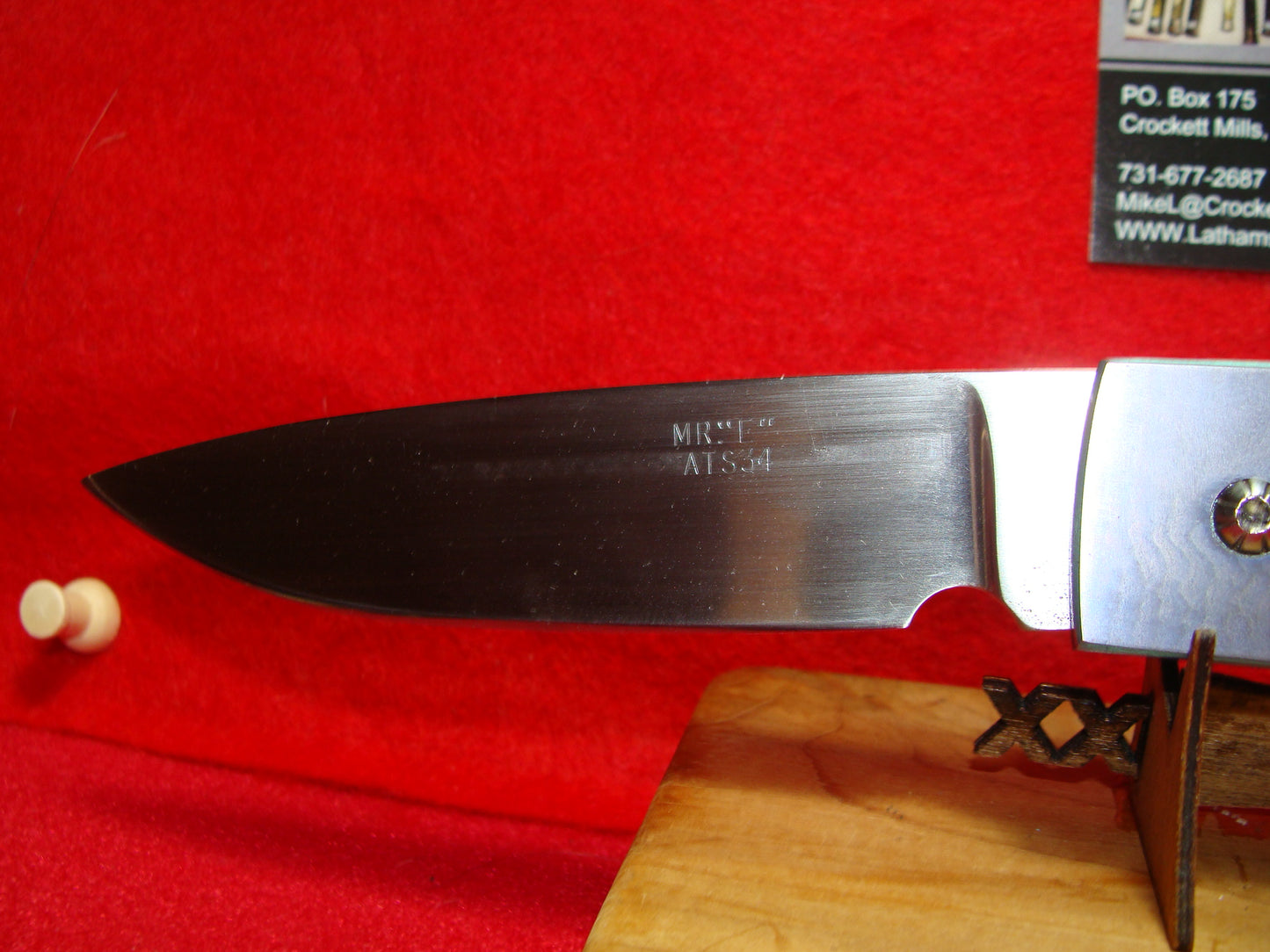 MR "E" ATS 34 CUSTOM LARGE CUSTOM AUTOMATIC KNIFE ALL METAL HANDLES