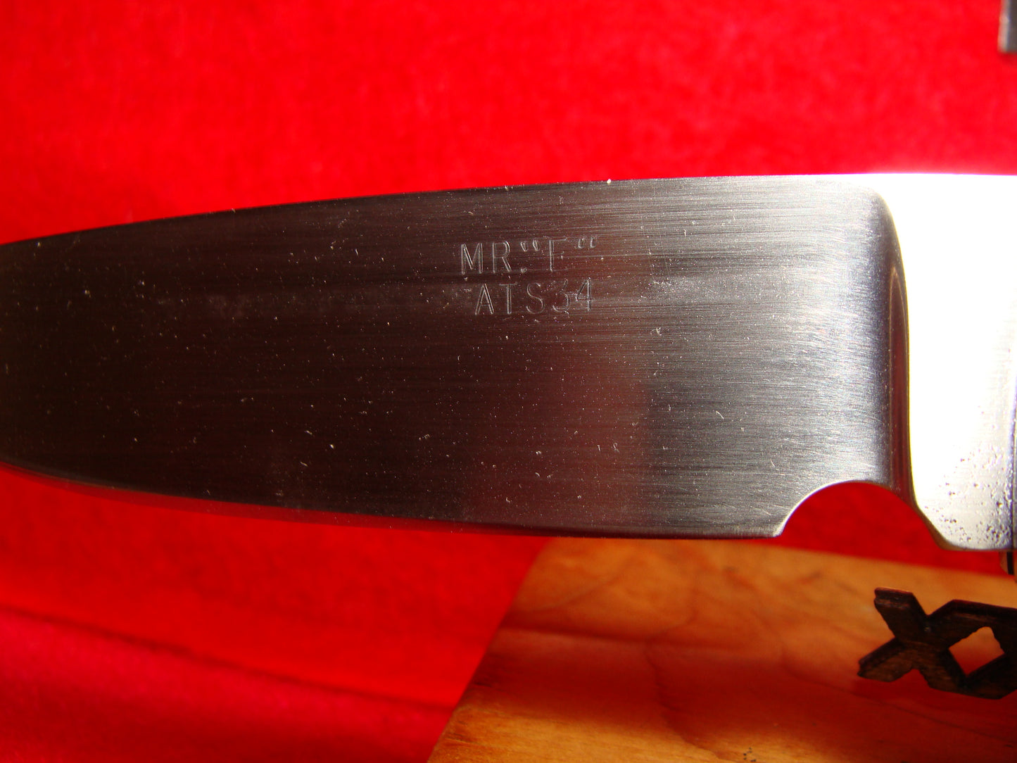 MR "E" ATS 34 CUSTOM LARGE CUSTOM AUTOMATIC KNIFE ALL METAL HANDLES