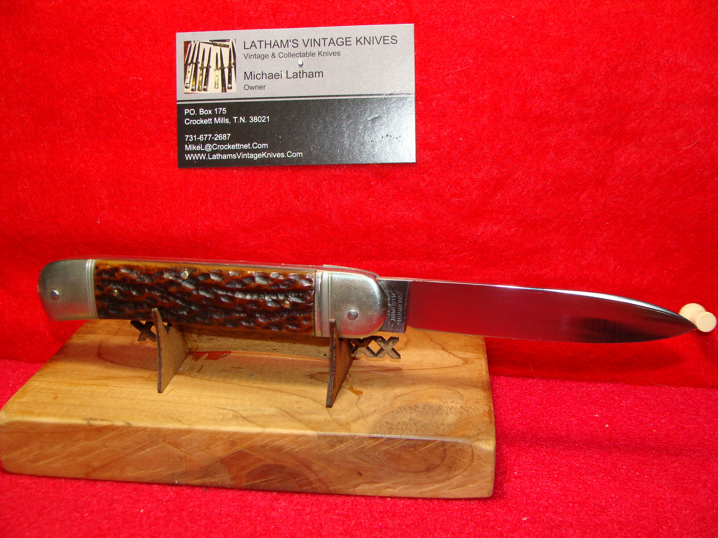 M.I. GERMANY SOLINGEN 1950-60 LEVER AUTOMATIC SPRINGER KONIG 11 CM GERMAN AUTOMATIC KNIFE JIGGED BROWN BONE HANDLES