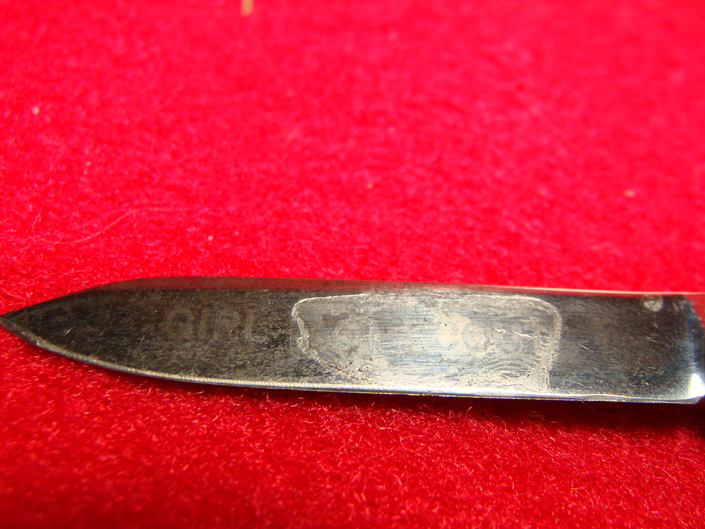 PRESTO GEO. SCHRADE CUT BRIDGEPORT CONN. 1929-56 DOUBLE BLADE GIRL SCOUT AMERICAN AUTOMATIC KNIFE BROWN BONE HANDLES