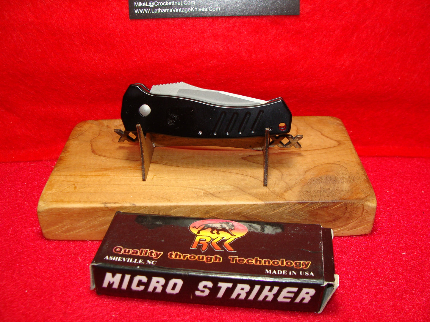 RKK USA RANDALL KING KNIVES 1995-2010 STRIKER 2 EDITION TACTICAL AUTOMATIC KNIFE BLACK METAL HANDLES