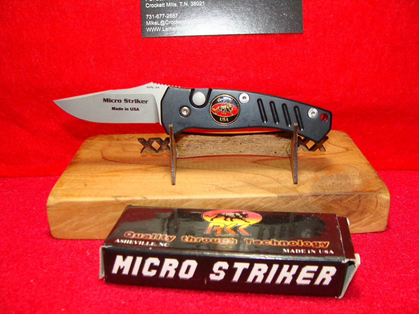 RKK USA RANDALL KING KNIVES 1995-2010 STRIKER 2 EDITION TACTICAL AUTOMATIC KNIFE BLACK METAL HANDLES