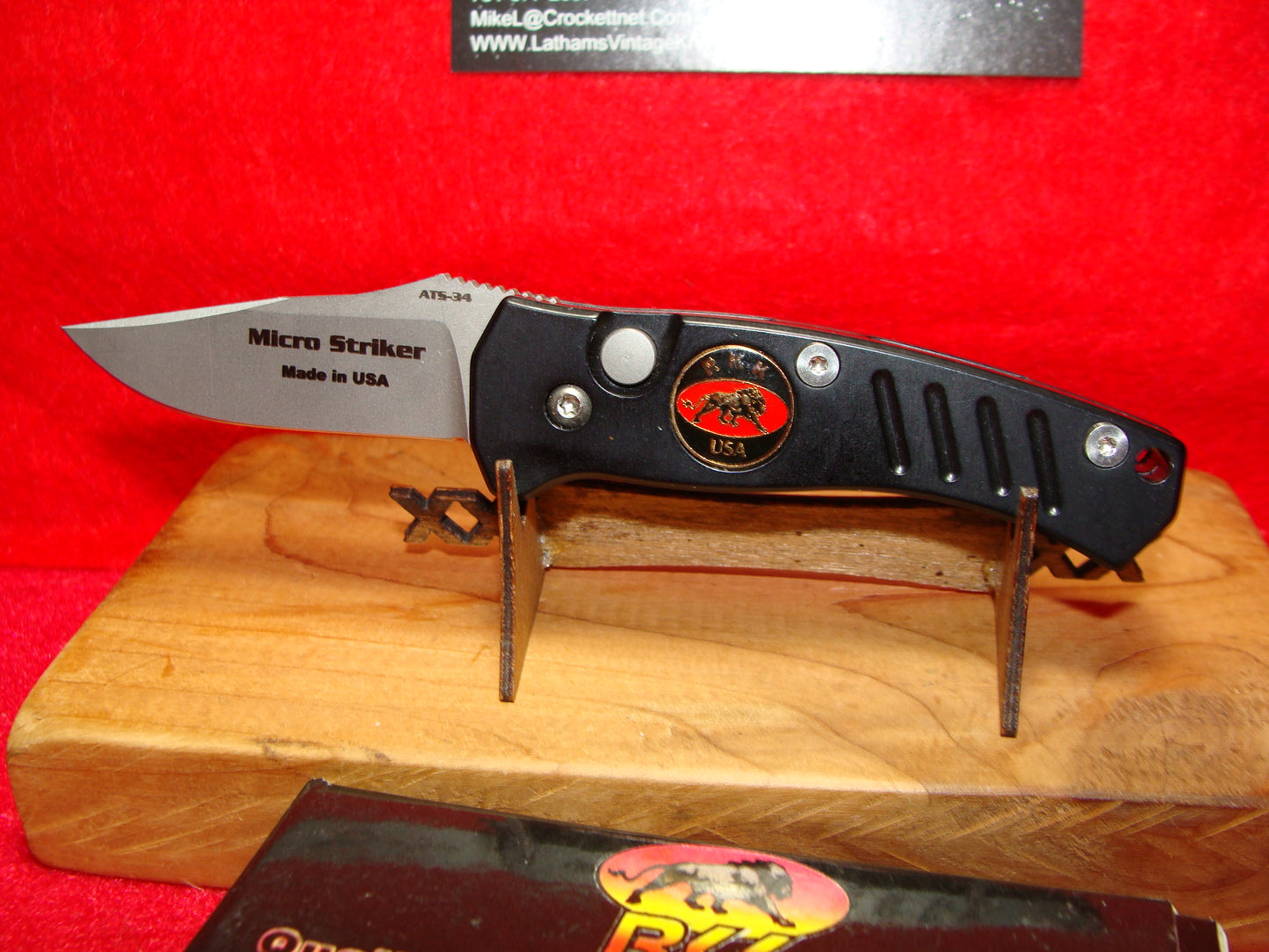 RKK USA RANDALL KING KNIVES 1995-2010 STRIKER 2 EDITION TACTICAL AUTOMATIC KNIFE BLACK METAL HANDLES