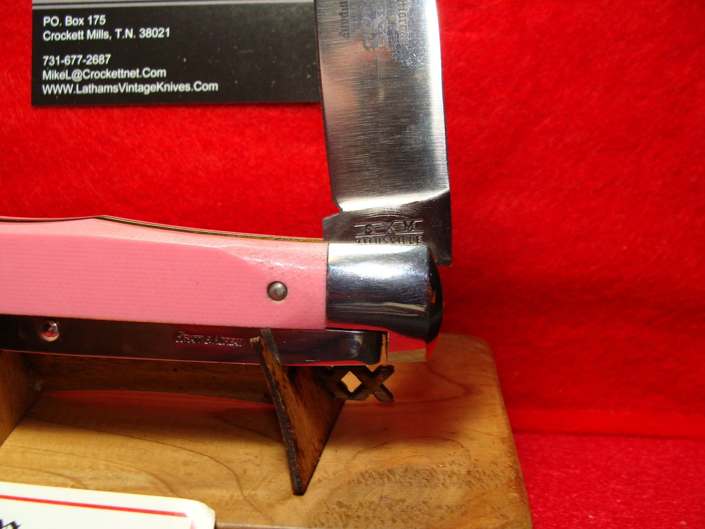 SCHATT & MORGAN QUEEN CUTLERY 2017 LEVER AUTOMATIC EXPRESS #3 AMERICAN AUTOMATIC KNIFE "BUBBA GUM" PINK MICARTA HANDLES