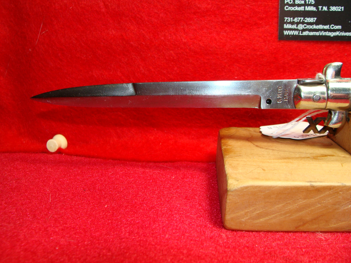 S.M. CO. ITALY 1950-56 PICK LOCK STILETTO 28 CM ITALIAN AUTOMATIC KNIFE BUFFALO HORN HANDLES