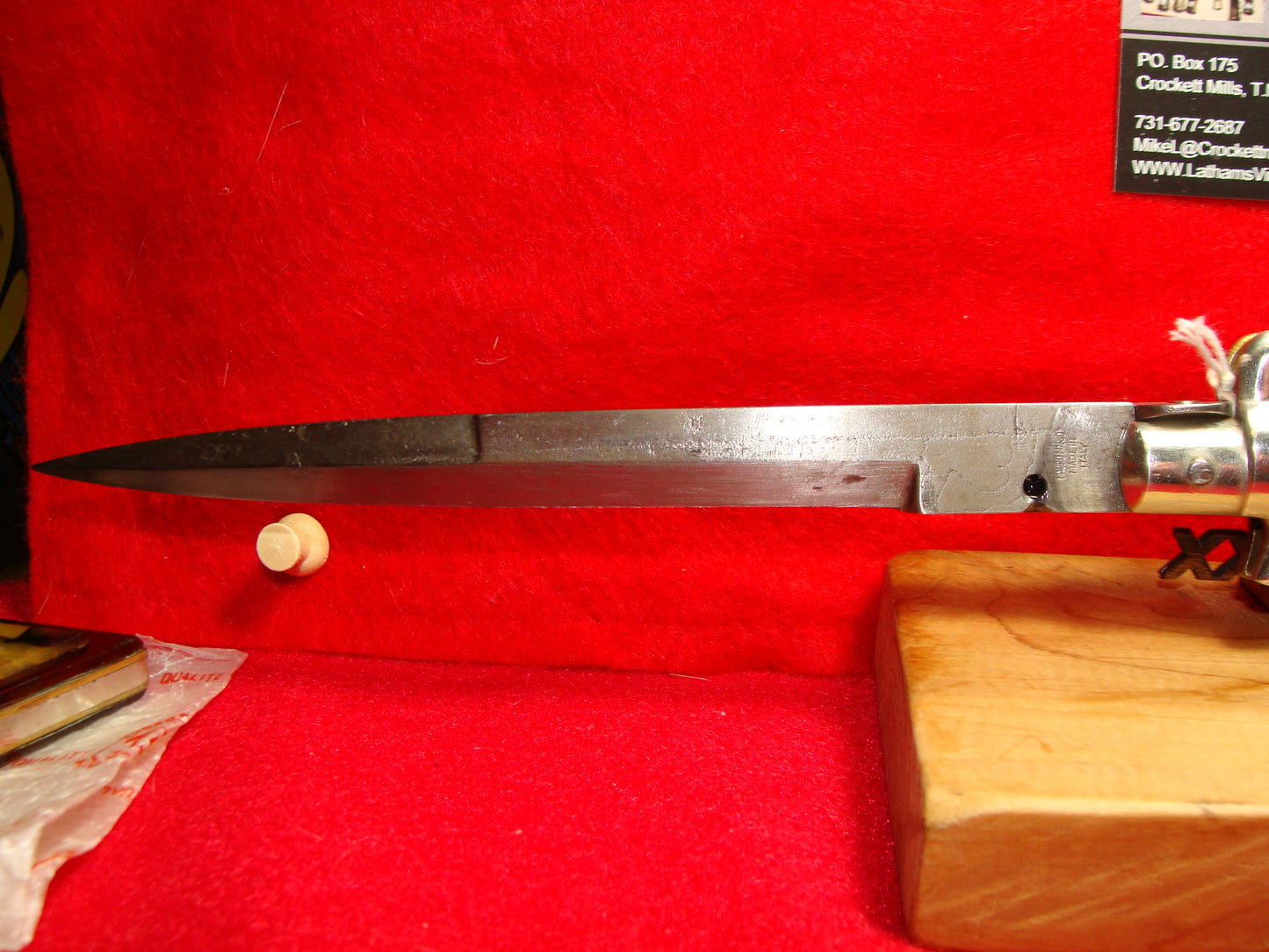 MAURO MARIO MADE IN ITALY 1950-56 PICK LOCK STILETTO 33 CM ITALIAN AUTOMATIC KNIFE BUFFALO HORN HANDLES