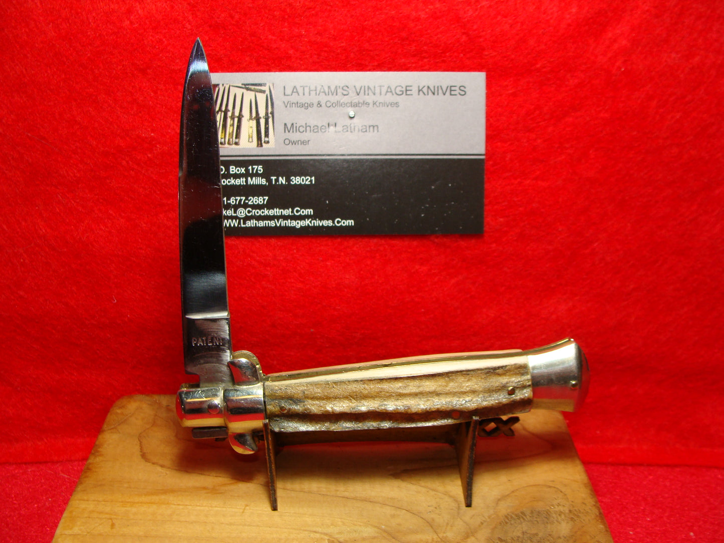 ROSTFREI 4 PATENT ITALY 1962-68 BO/BC STILETTO 20 CM ITALIAN AUTOMATIC KNIFE STAG HANDLES