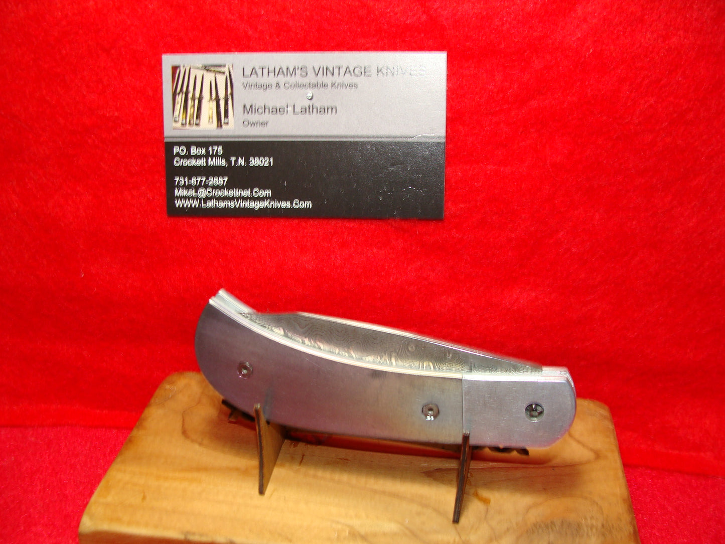 ECHOLS USA 065 CUSTOM SCALE RELEASE DAMASCUS STEEL CUSTOM AUTOMATIC KNIFE ANODIZED TITANIUM HANDLES